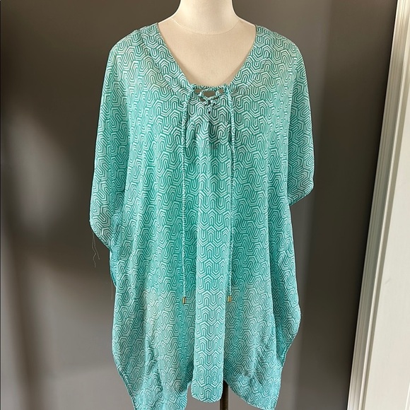 Helen Jon Other - Helen Jon Turquoise sheer swim suit cover up